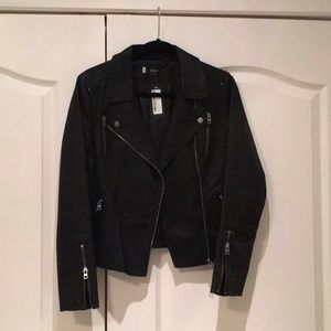 NWT - ONLY black vegan leather biker jacket!